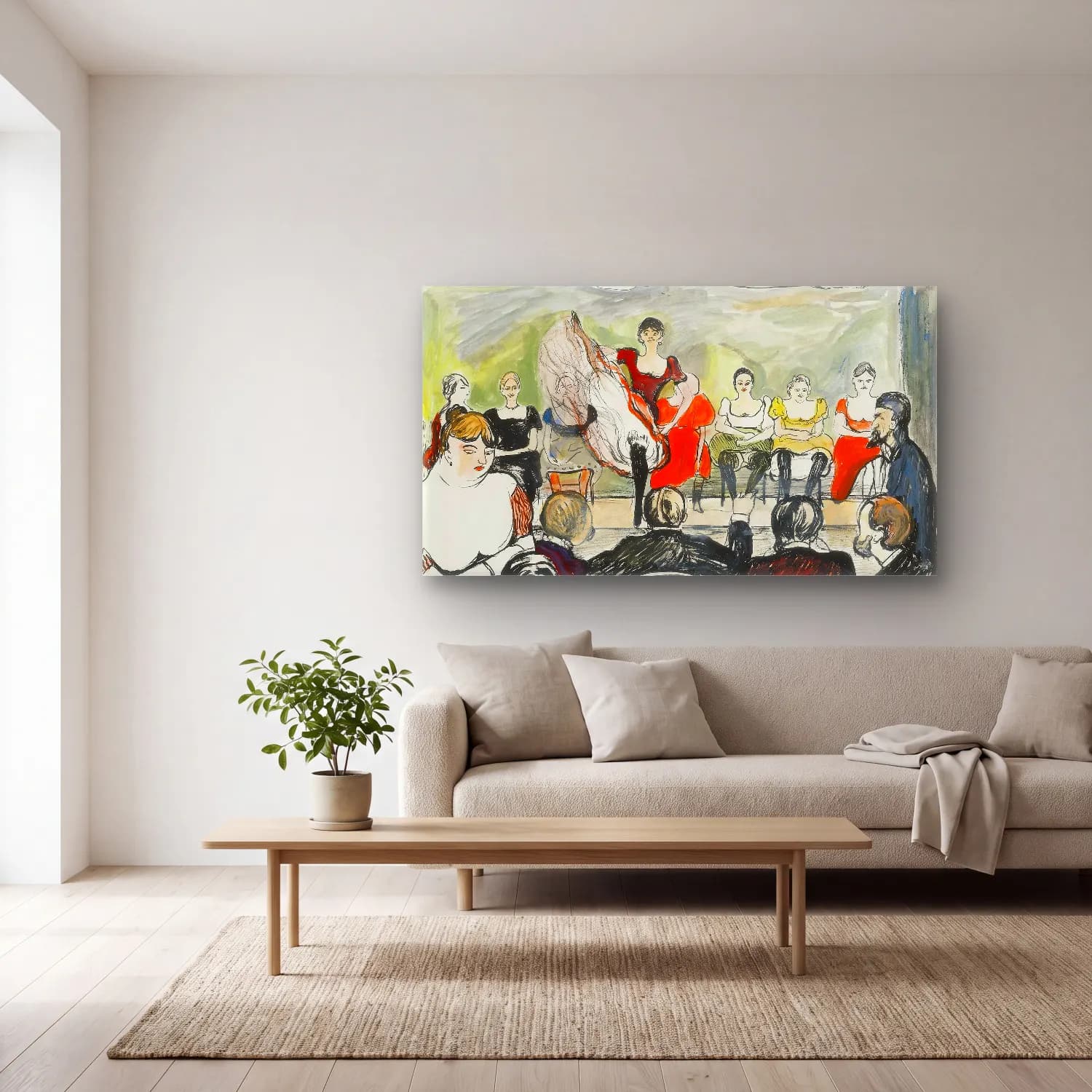 Edvard Munch – Tingletangle cam tablo — açık renk salonda
