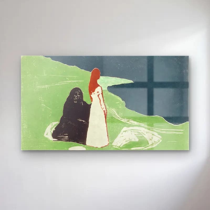 Edvard Munch – Two Women on the Shore cam tablo — Edvard Munch – Two Women on the Shore — vintage poster anne ve çocuk