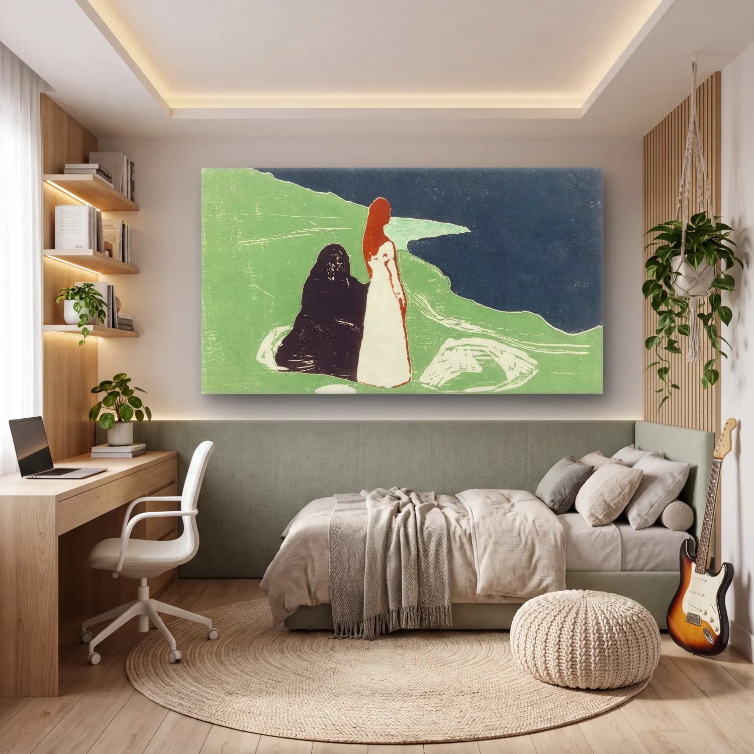 Edvard Munch – Two Women on the Shore cam tablo — genç odasında