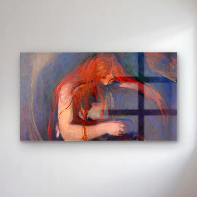 Edvard Munch – Vampire cam tablo — Edvard Munch – Vampire — empresyonist aşıklar