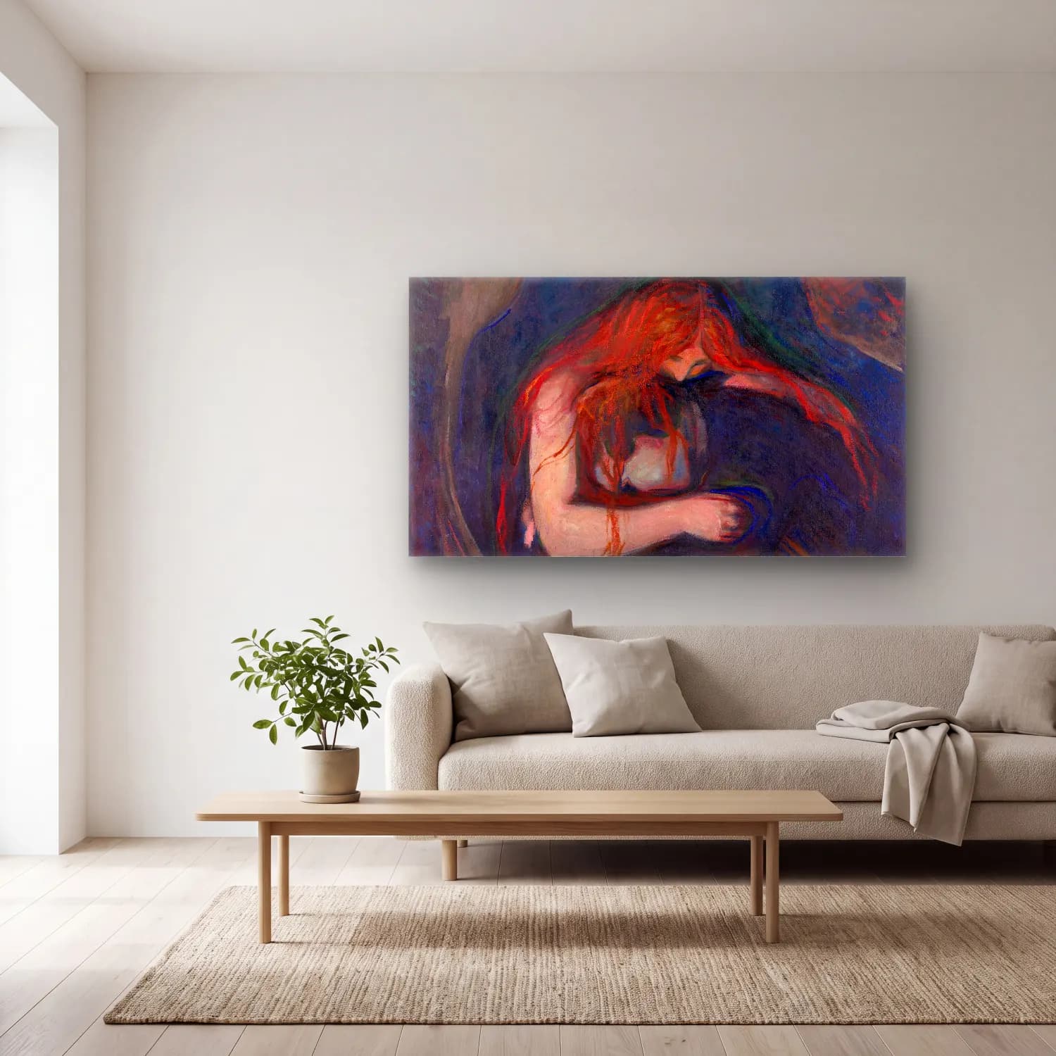 Edvard Munch – Vampire cam tablo — açık renk salonda
