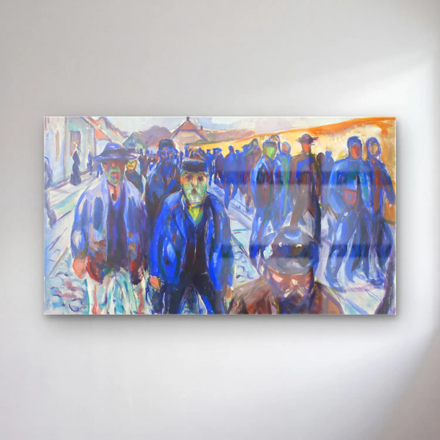 Edvard Munch – Workers on their Way Home cam tablo — Edvard Munch – Workers on their Way Home — empresyonist kalabalık cadde