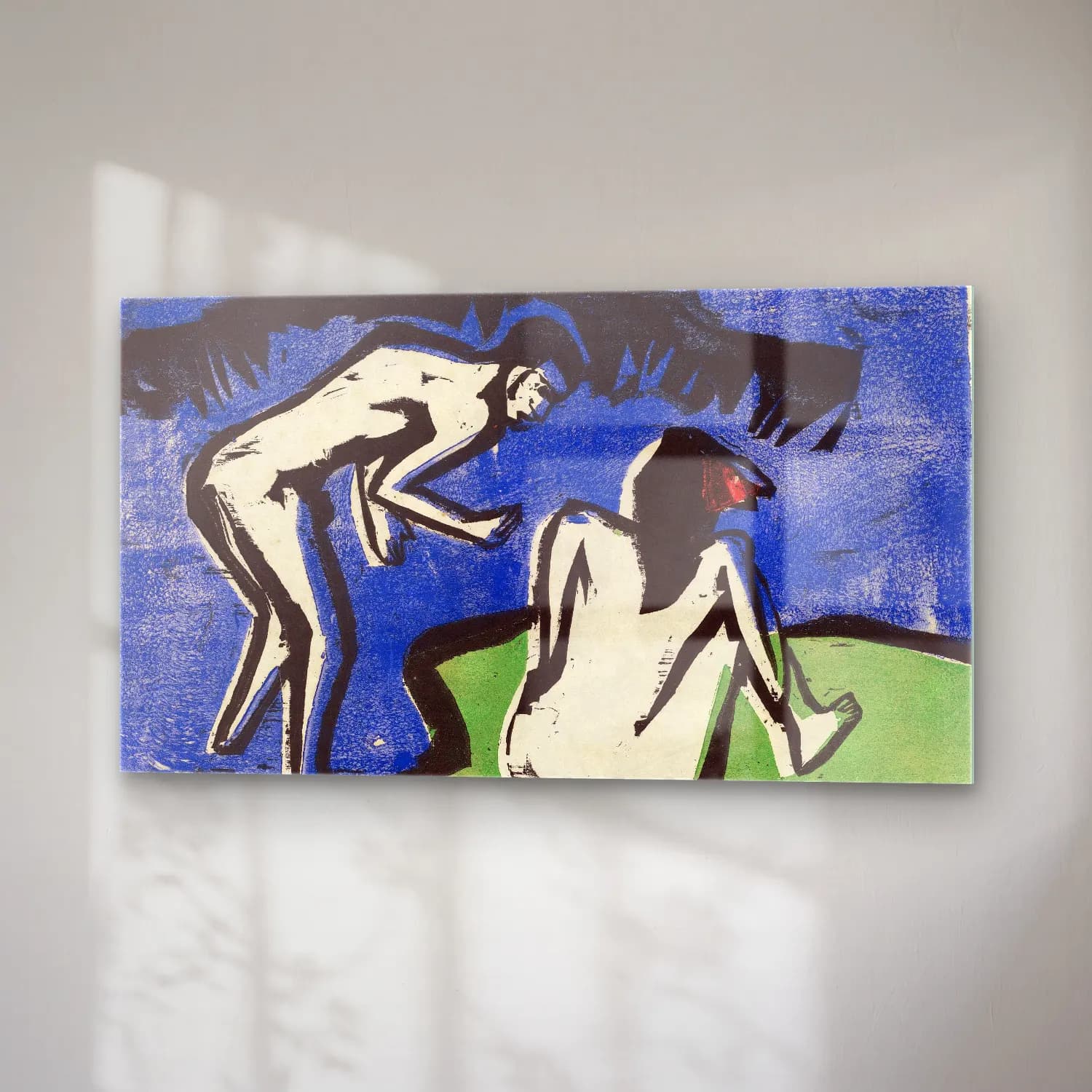 Ernst Ludwig Kirchner – Bathing Couple cam tablo — sağ açıdan görünüm