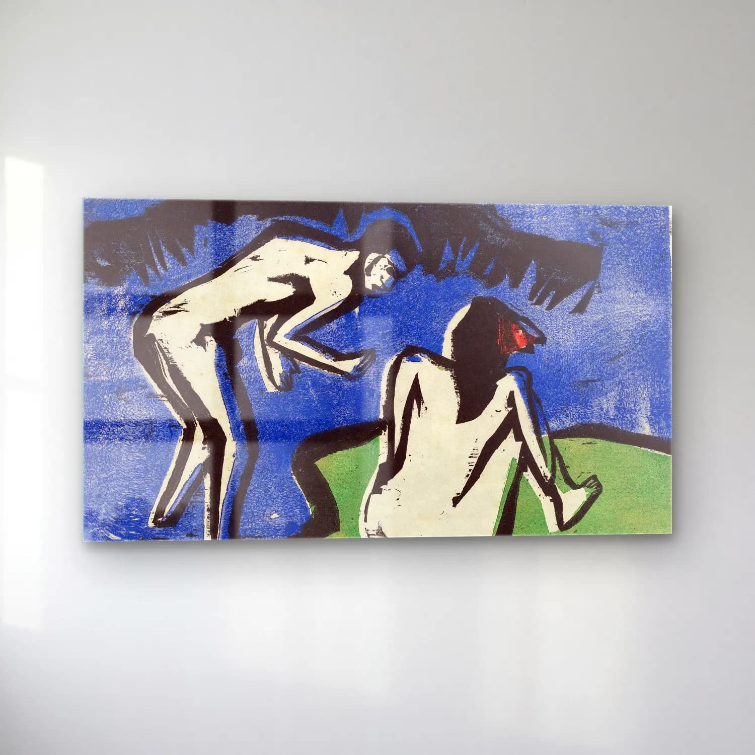 Ernst Ludwig Kirchner – Bathing Couple cam tablo — sol açıdan görünüm
