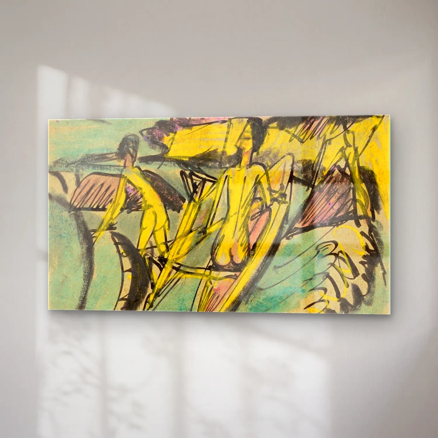Ernst Ludwig Kirchner – Bathing women with dugout canoe at Fehmarn beach cam tablo — sağ açıdan görünüm