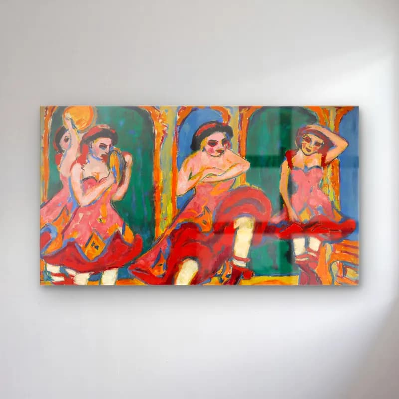 Ernst Ludwig Kirchner – Czardas dancers cam tablo — Ernst Ludwig Kirchner – Czardas dancers — empresyonist elbiseli kadın