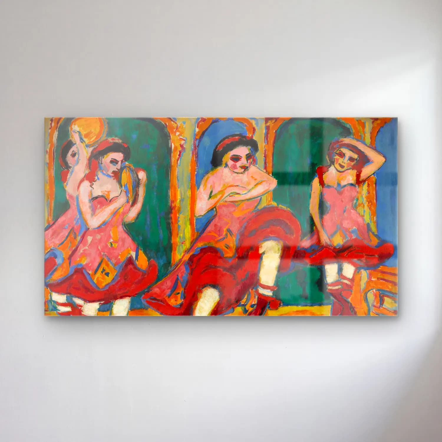 Ernst Ludwig Kirchner – Czardas dancers cam tablo — Ernst Ludwig Kirchner – Czardas dancers — empresyonist elbiseli kadın