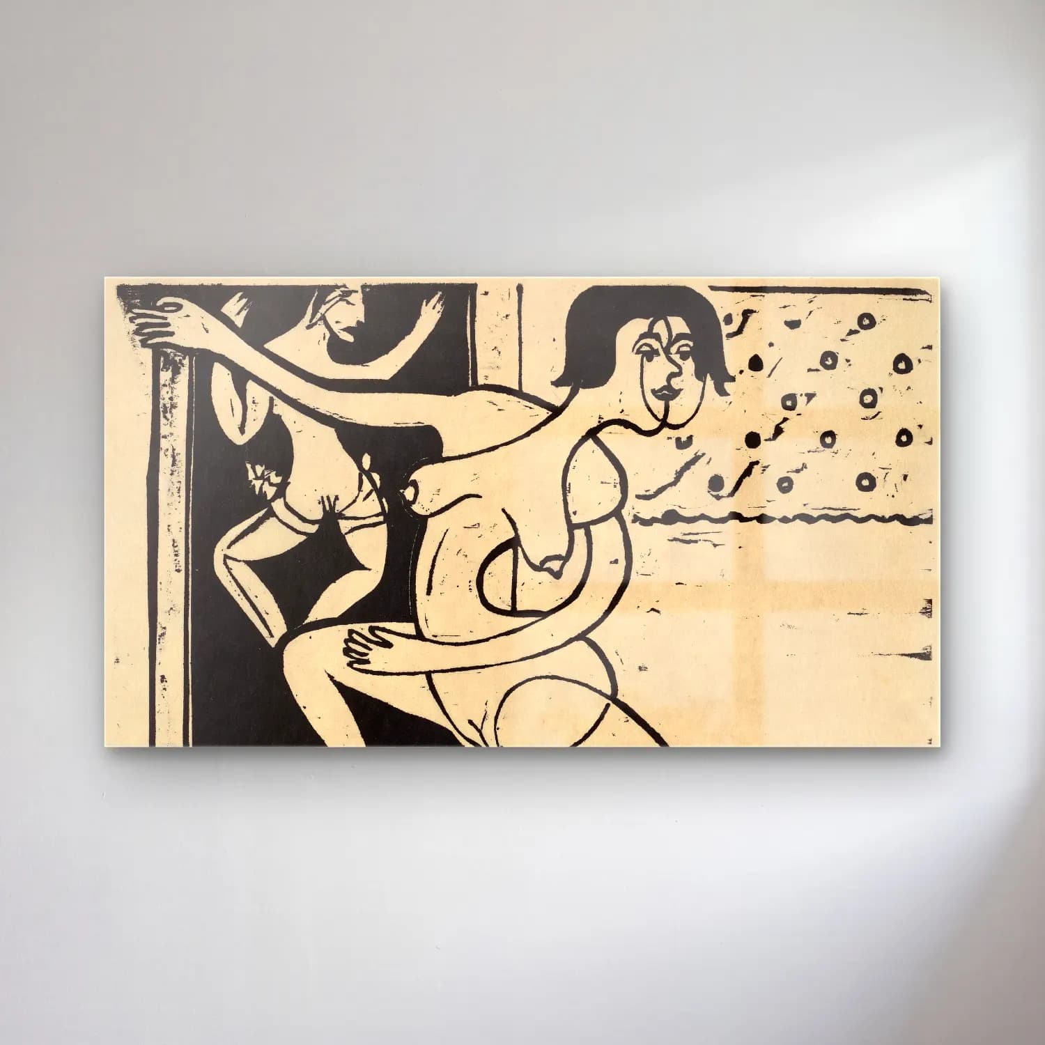 Ernst Ludwig Kirchner – Dancer Practicing cam tablo — Ernst Ludwig Kirchner – Dancer Practicing — siyah beyaz figür çalışması