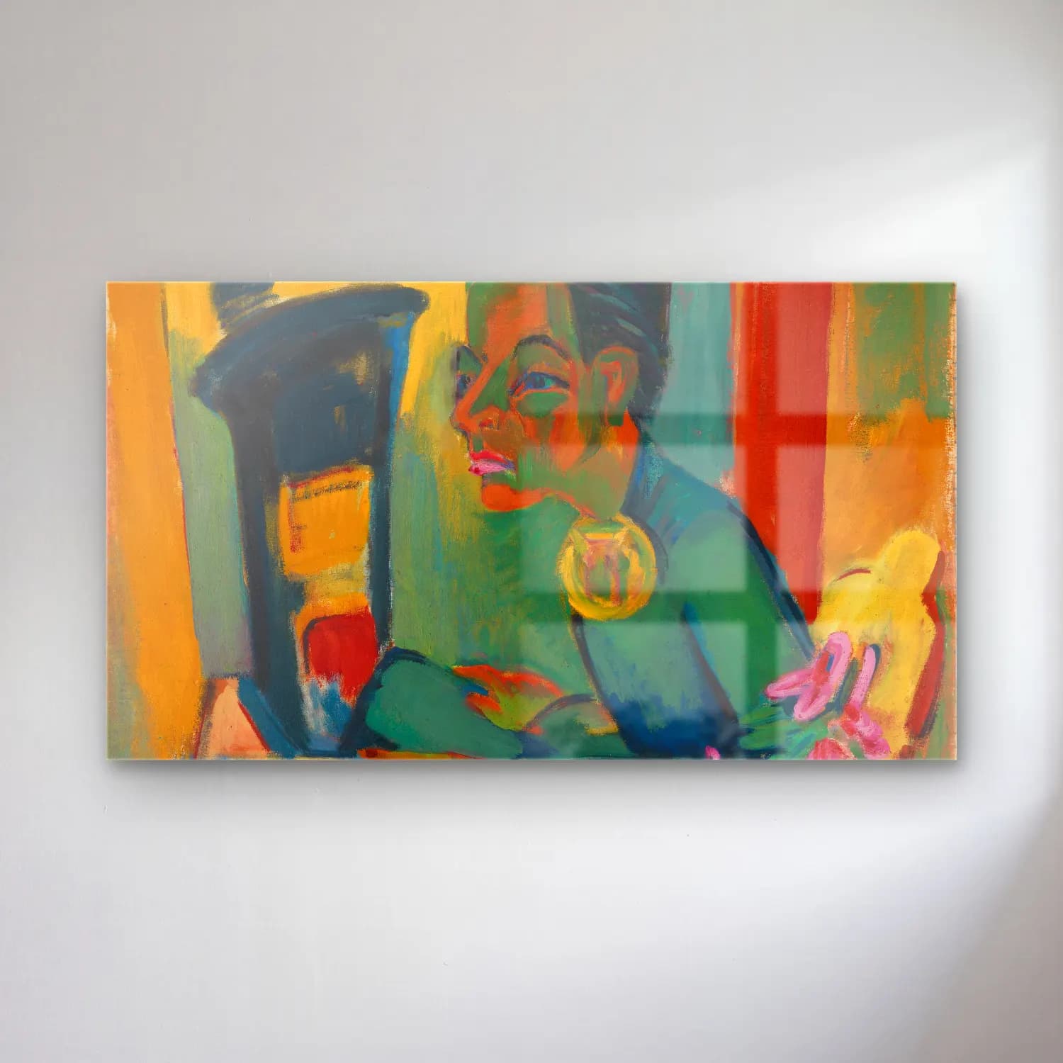 Ernst Ludwig Kirchner – Der Maler (Selbstbildnis) cam tablo — Ernst Ludwig Kirchner – Der Maler (Selbstbildnis) — yağlı boya kadın portresi