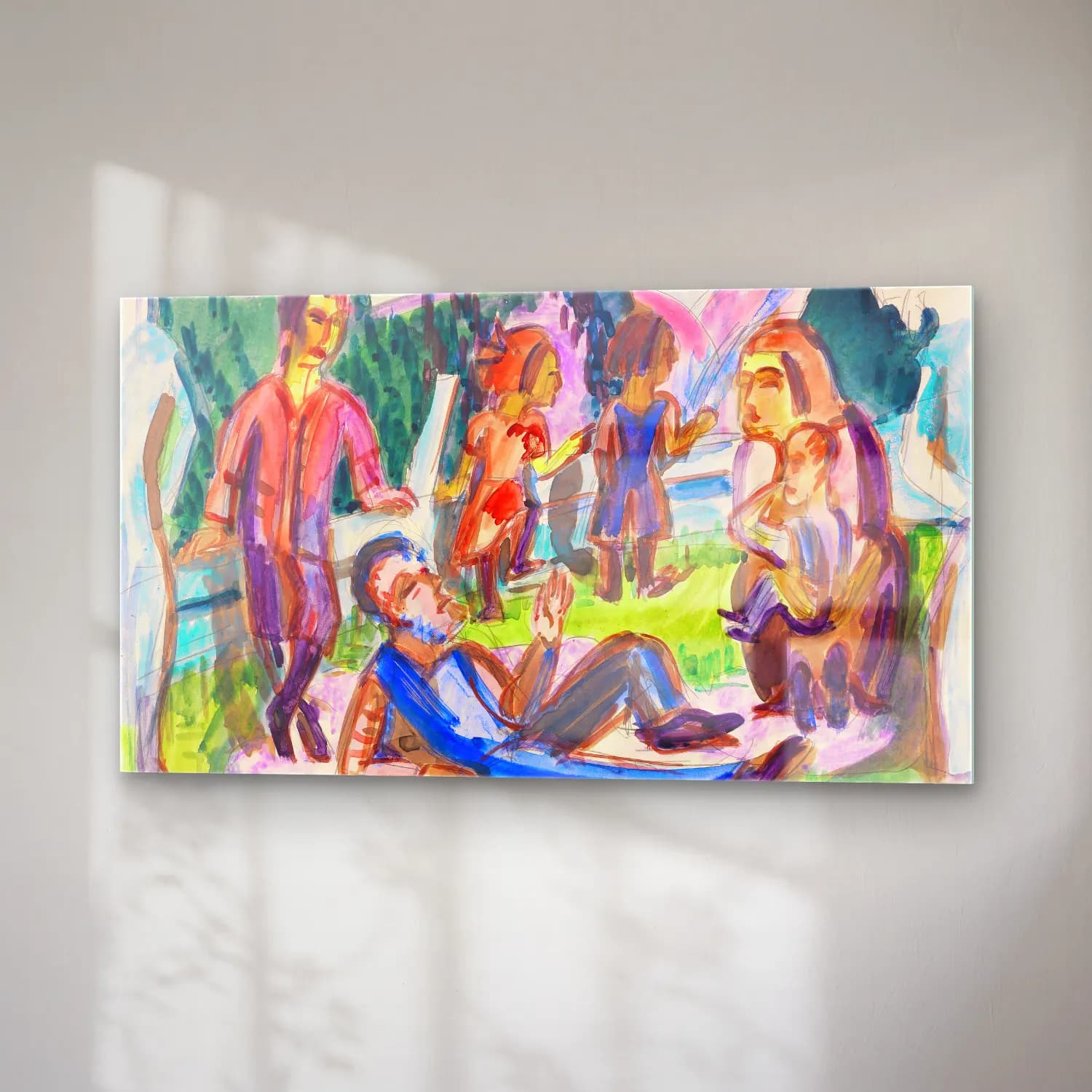Ernst Ludwig Kirchner – Familie auf der Wiese cam tablo — sağ açıdan görünüm