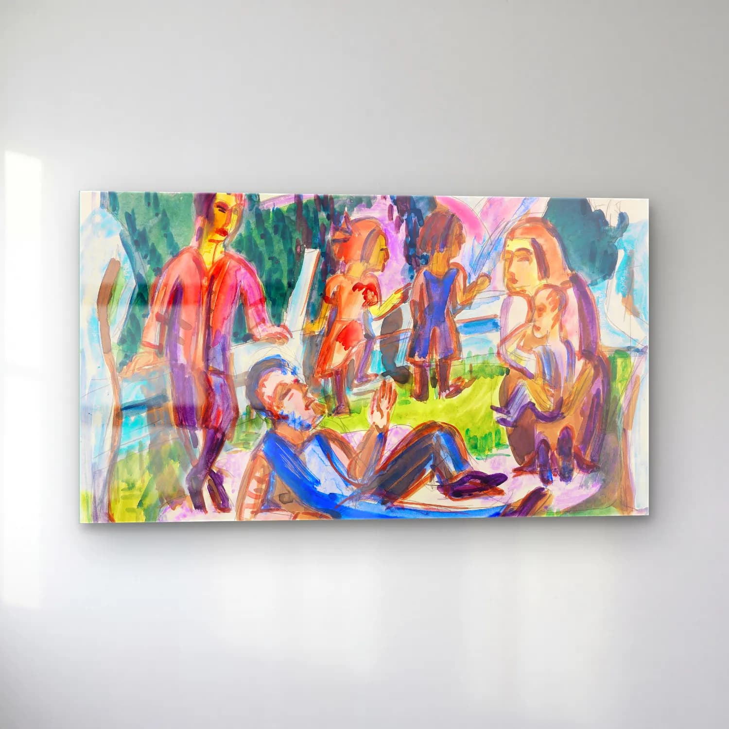 Ernst Ludwig Kirchner – Familie auf der Wiese cam tablo — sol açıdan görünüm