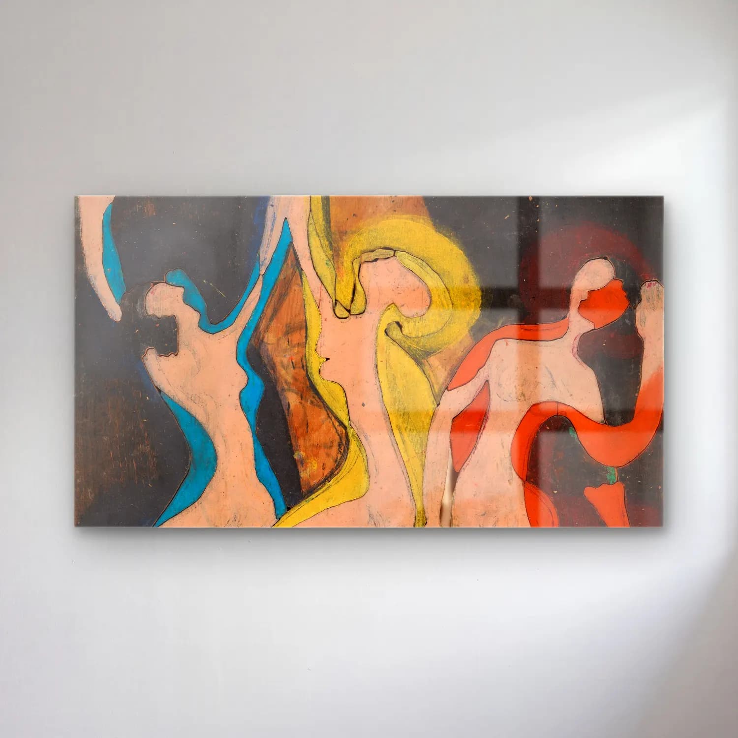 Ernst Ludwig Kirchner – Farbentanz, Farbstock II cam tablo — Ernst Ludwig Kirchner – Farbentanz, Farbstock II — modern soyut figür çalışması