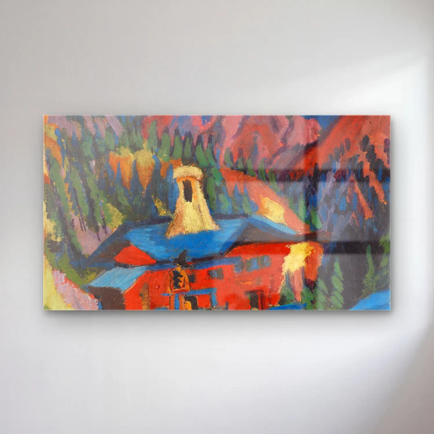 Ernst Ludwig Kirchner – Haus auf der Staffel cam tablo — Ernst Ludwig Kirchner – Haus auf der Staffel — empresyonist soyut manzara