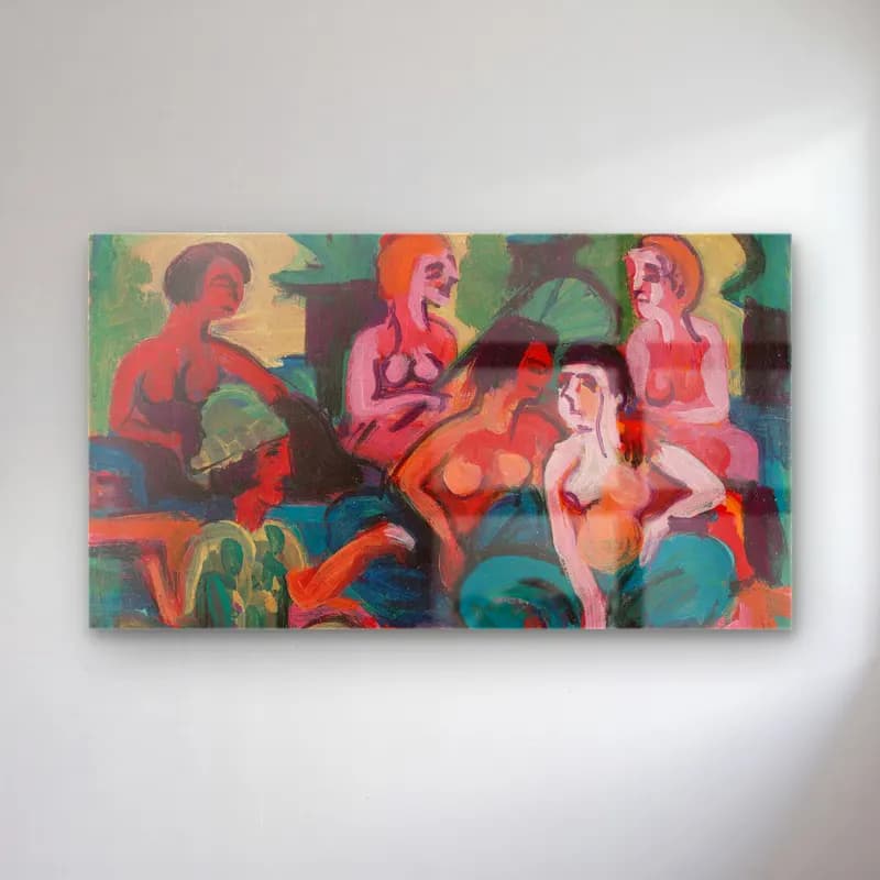Ernst Ludwig Kirchner – Im Palast der Prinzessinnen (Circa 1922) cam tablo — Ernst Ludwig Kirchner – Im Palast der Prinzessinnen (Circa 1922) — modern soyut figür çalışması