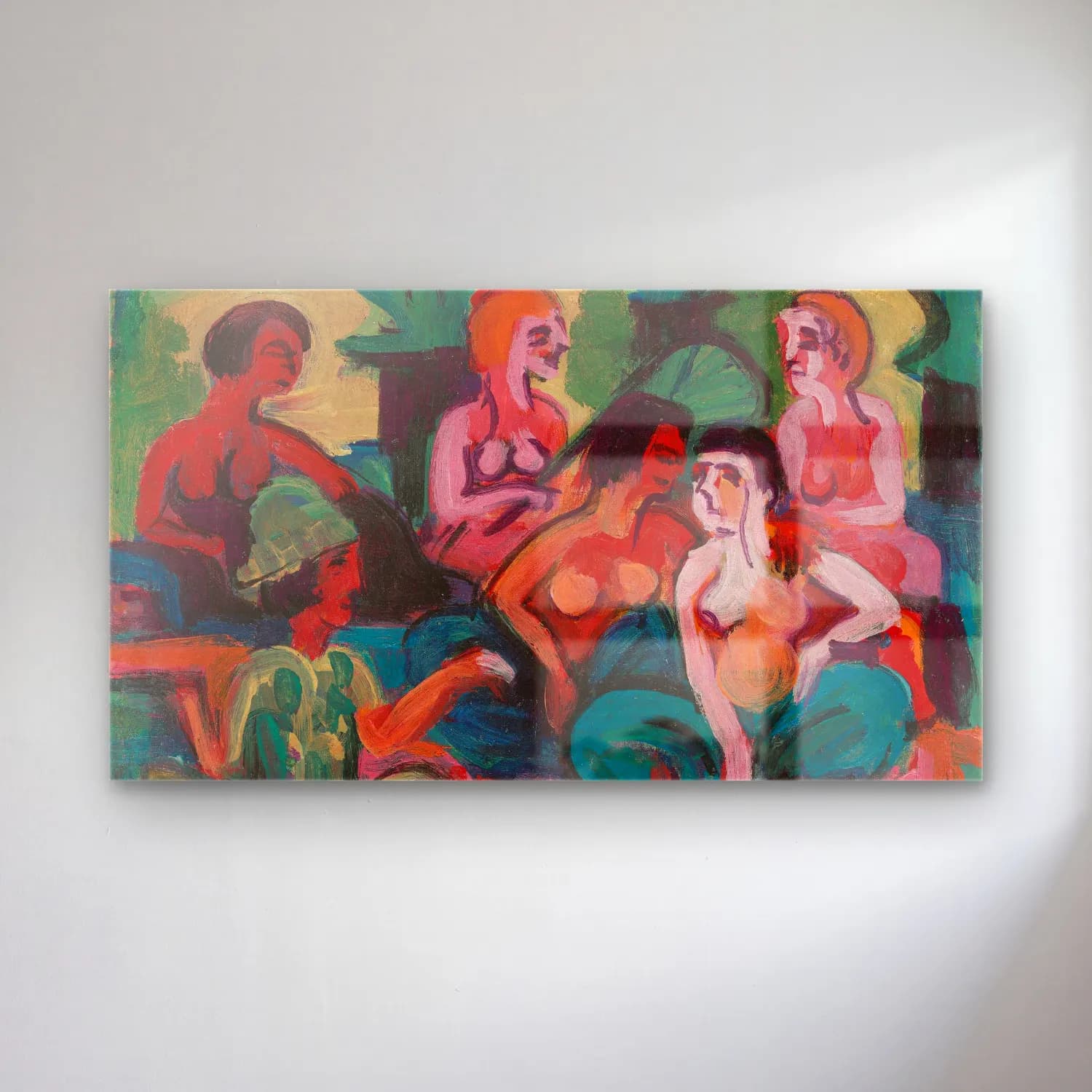 Ernst Ludwig Kirchner – Im Palast der Prinzessinnen (Circa 1922) cam tablo — Ernst Ludwig Kirchner – Im Palast der Prinzessinnen (Circa 1922) — modern soyut figür çalışması