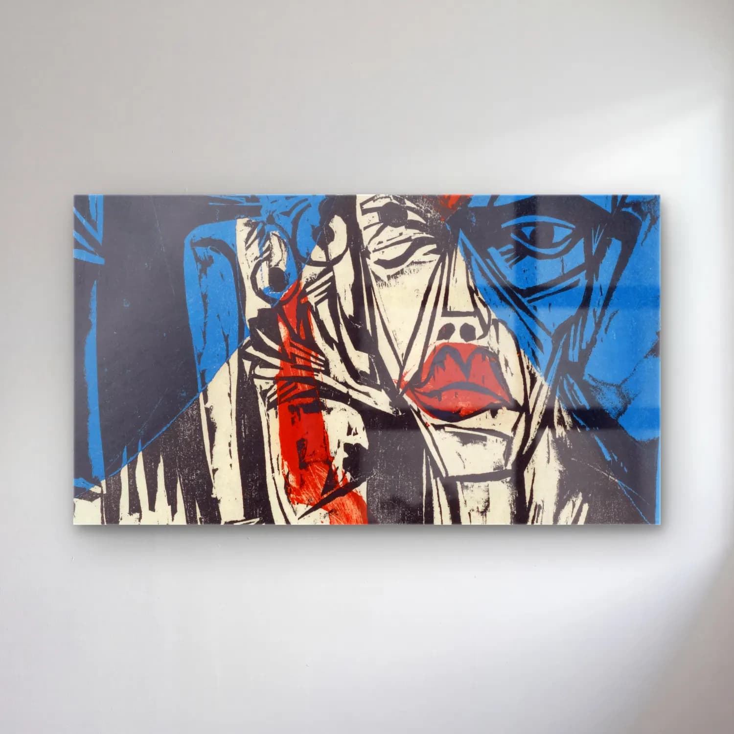 Ernst Ludwig Kirchner – Kämpfe – Qualen der Liebe cam tablo — Ernst Ludwig Kirchner – Kämpfe – Qualen der Liebe — boho soyut yüz