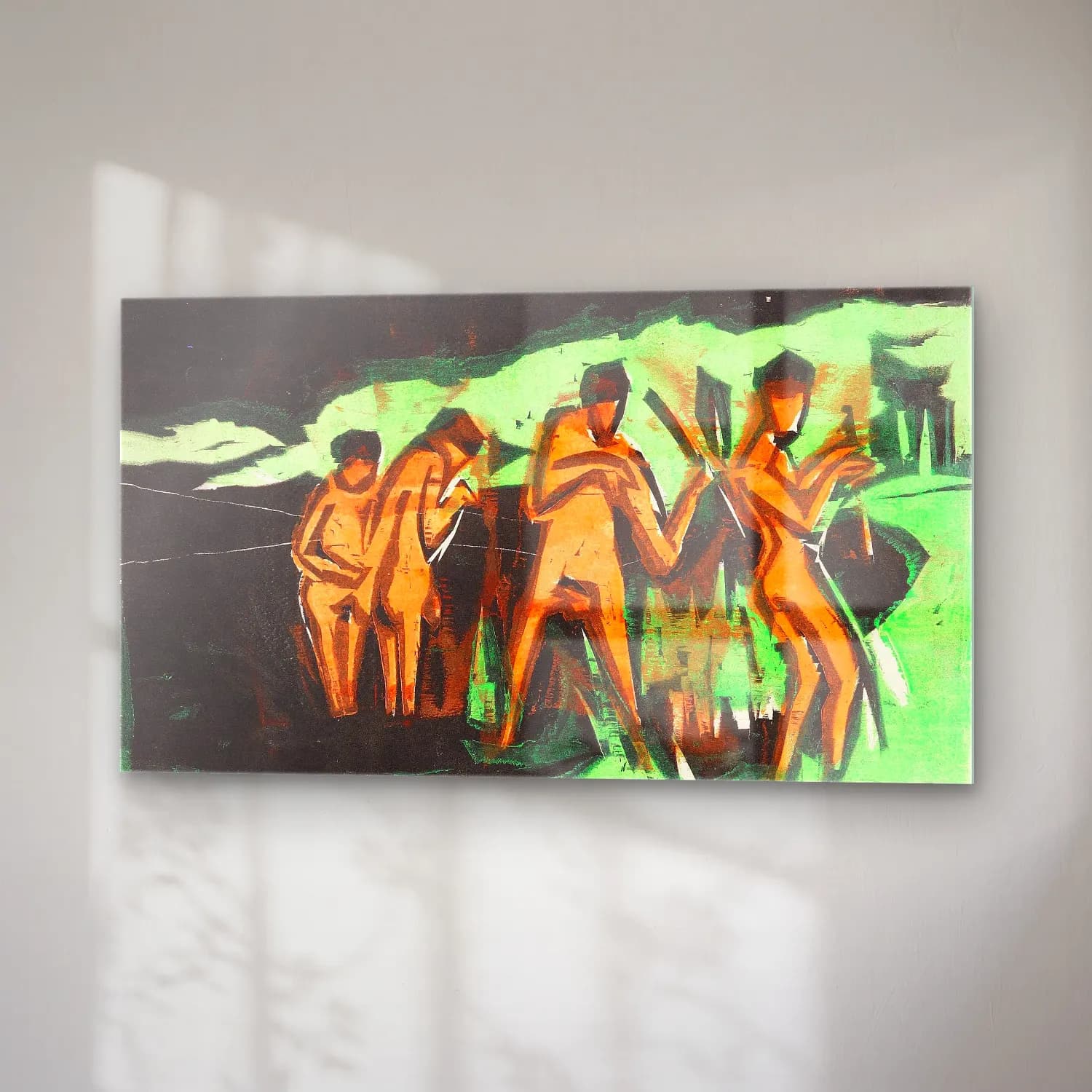 Ernst Ludwig Kirchner – Mit Schilf werfende Badende cam tablo — sağ açıdan görünüm