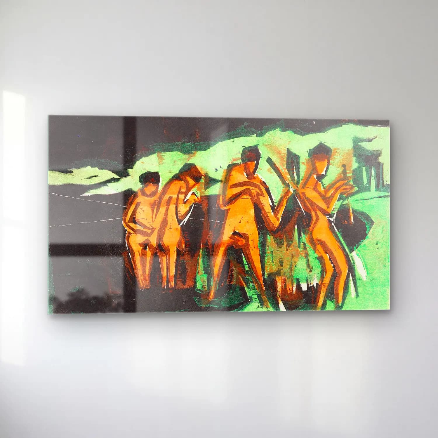 Ernst Ludwig Kirchner – Mit Schilf werfende Badende cam tablo — sol açıdan görünüm