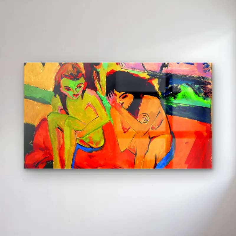 Ernst Ludwig Kirchner – Nackte Mädchen unterhalten sich cam tablo — Ernst Ludwig Kirchner – Nackte Mädchen unterhalten sich — empresyonist figür çalışması