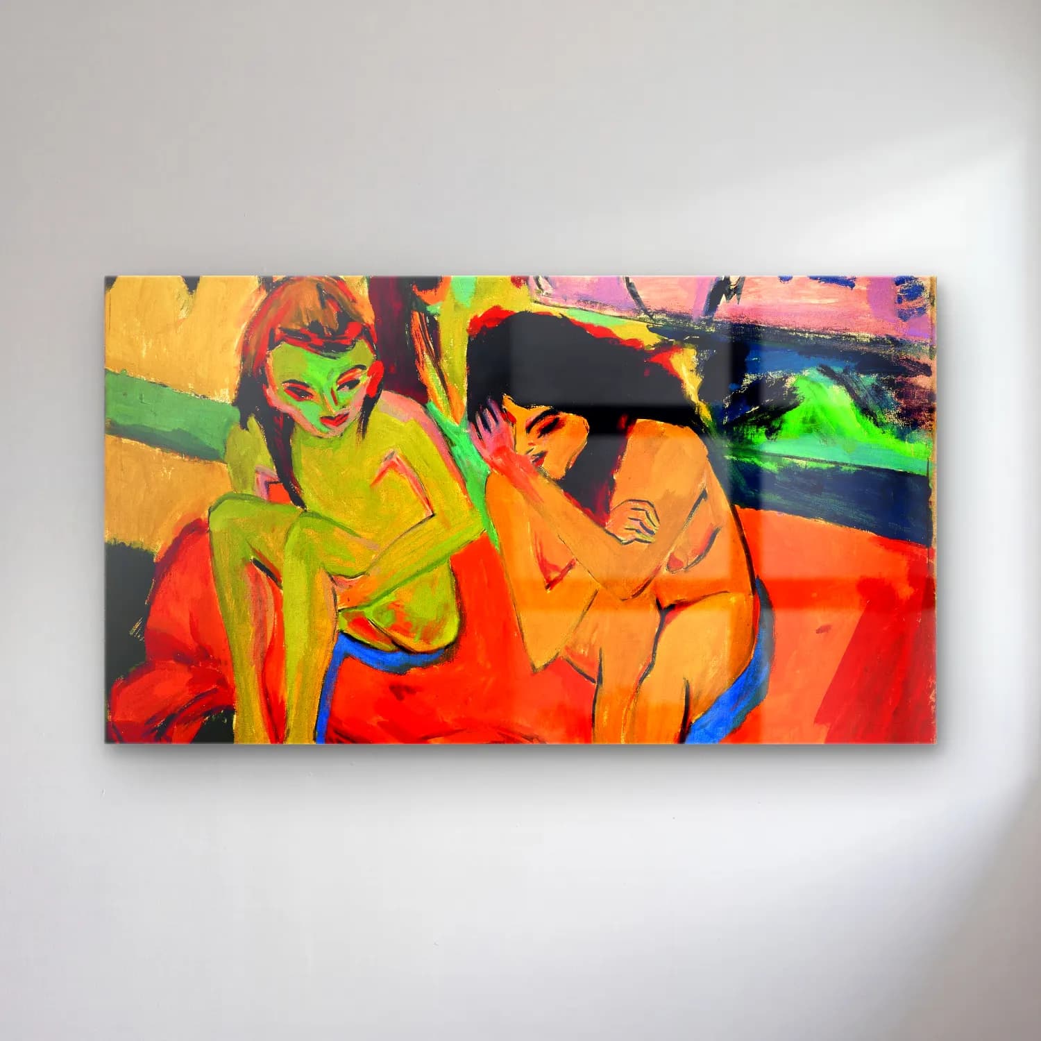 Ernst Ludwig Kirchner – Nackte Mädchen unterhalten sich cam tablo — Ernst Ludwig Kirchner – Nackte Mädchen unterhalten sich — empresyonist figür çalışması