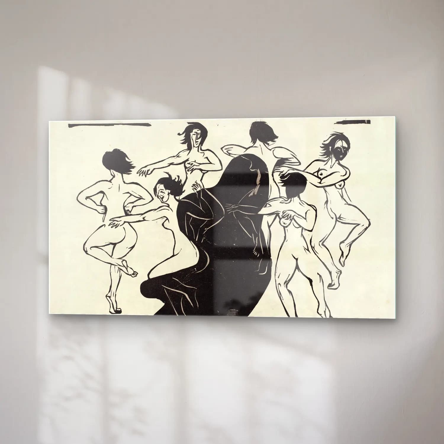 Ernst Ludwig Kirchner – Nudes Dancing around a Shadow cam tablo — sağ açıdan görünüm