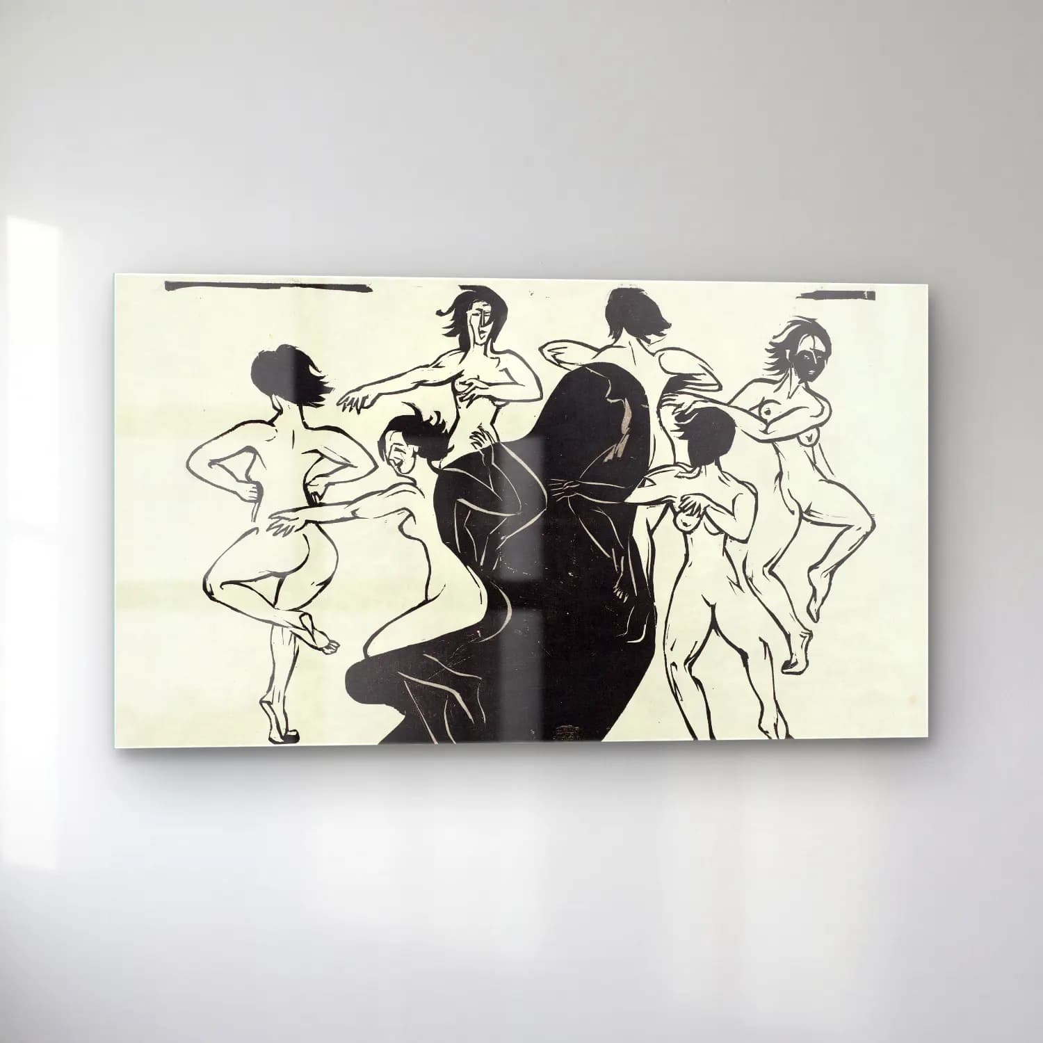 Ernst Ludwig Kirchner – Nudes Dancing around a Shadow cam tablo — sol açıdan görünüm