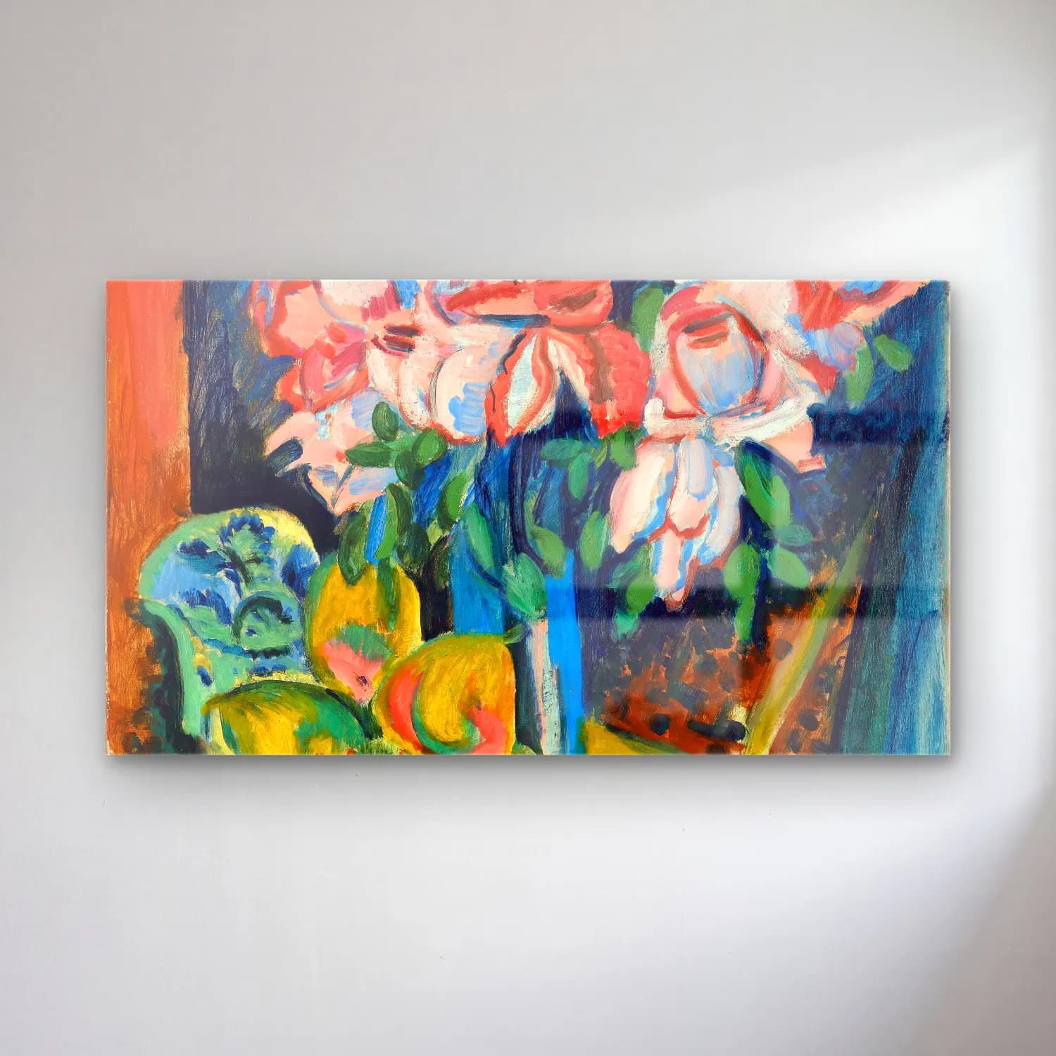 Ernst Ludwig Kirchner – Pink Roses cam tablo — Ernst Ludwig Kirchner – Pink Roses — empresyonist zambaklar