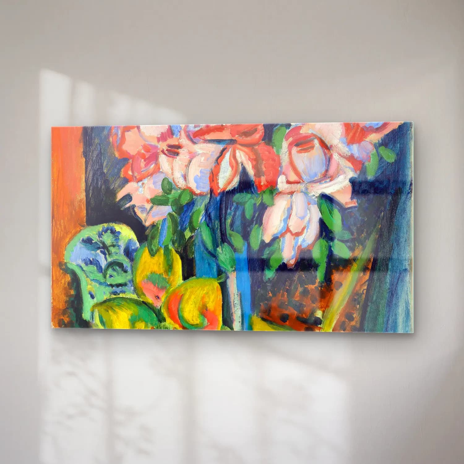 Ernst Ludwig Kirchner – Pink Roses cam tablo — sağ açıdan görünüm