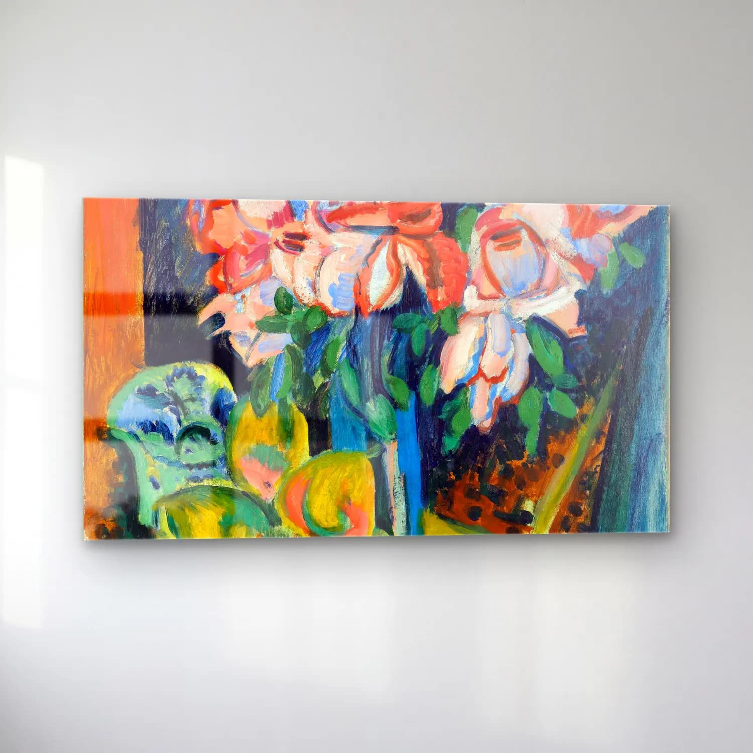 Ernst Ludwig Kirchner – Pink Roses cam tablo — sol açıdan görünüm
