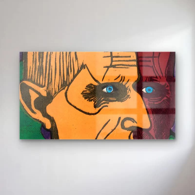 Ernst Ludwig Kirchner – Portrait of Dr. Bauer cam tablo — Ernst Ludwig Kirchner – Portrait of Dr. Bauer — vintage soyut yüz
