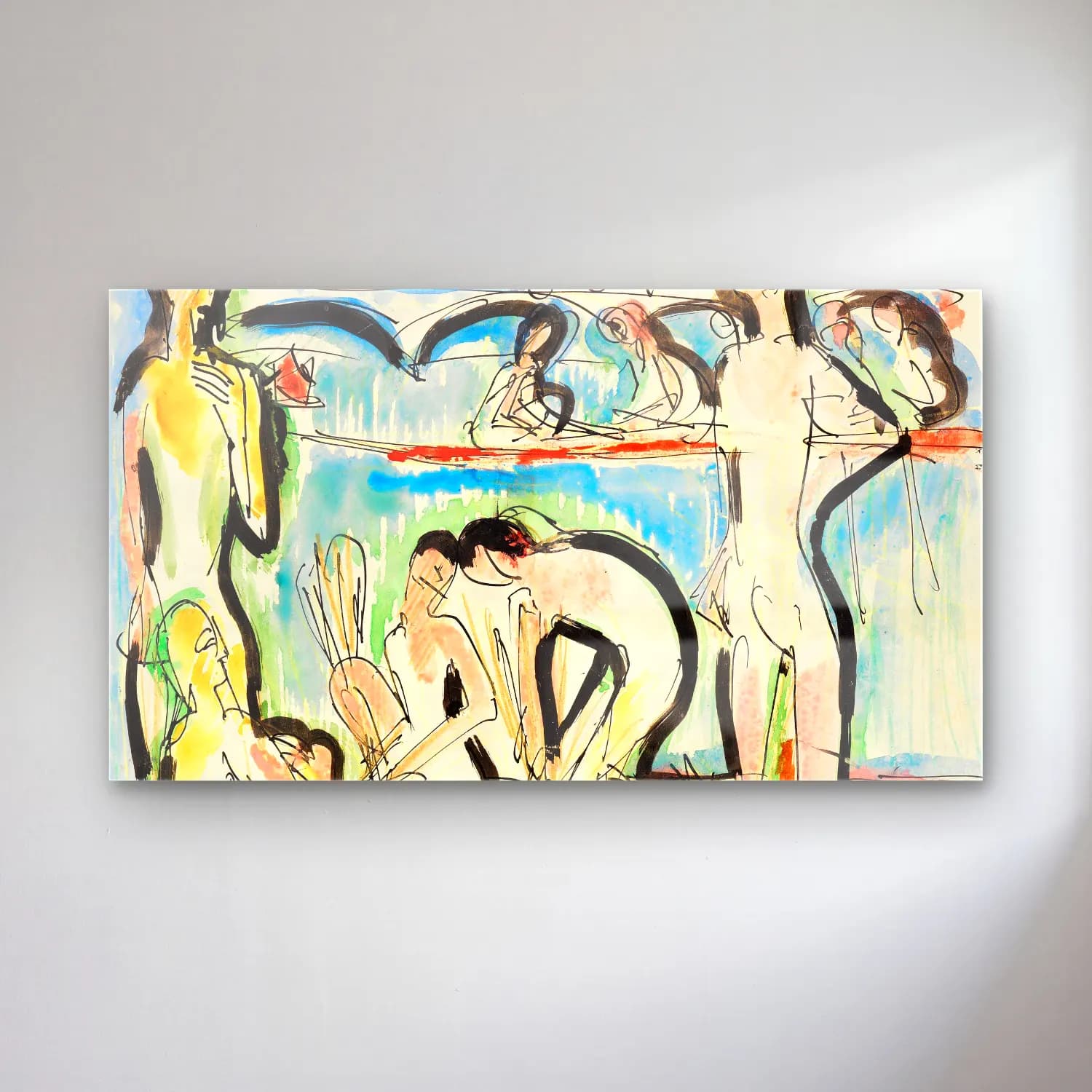 Ernst Ludwig Kirchner – Ruderer cam tablo — Ernst Ludwig Kirchner – Ruderer — modern soyut dansçılar