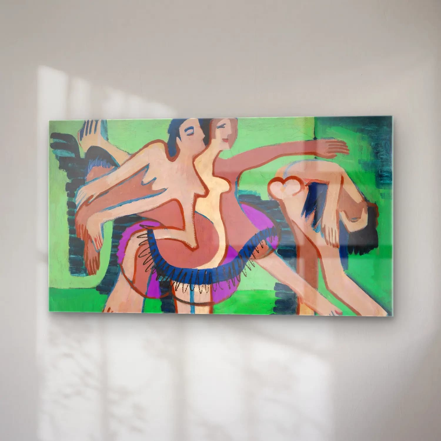Ernst Ludwig Kirchner – Tanzgruppe (Dance Group) cam tablo — sağ açıdan görünüm