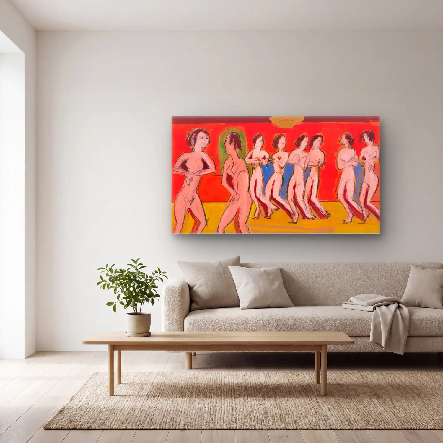 Ernst Ludwig Kirchner – Tanzschule Wigman cam tablo — açık renk salonda