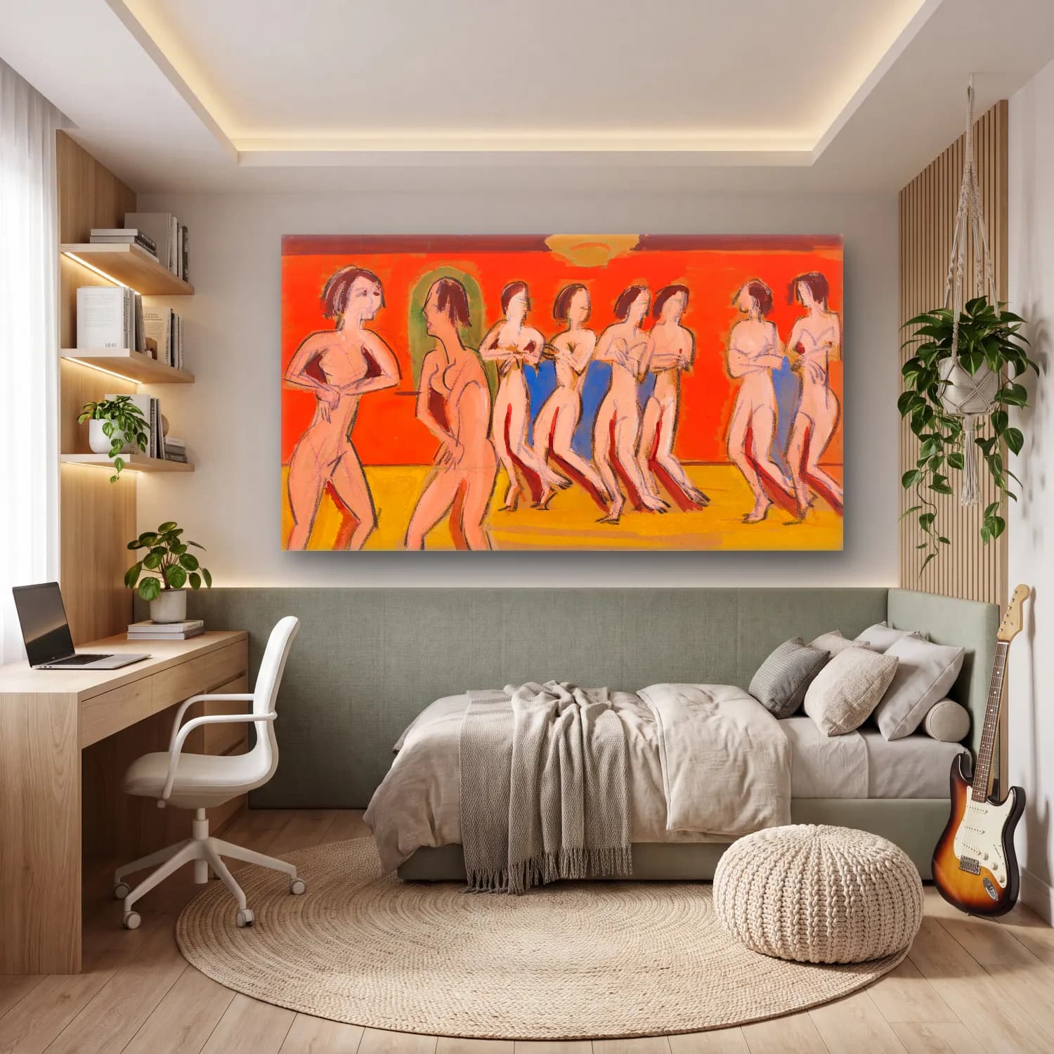 Ernst Ludwig Kirchner – Tanzschule Wigman cam tablo — genç odasında