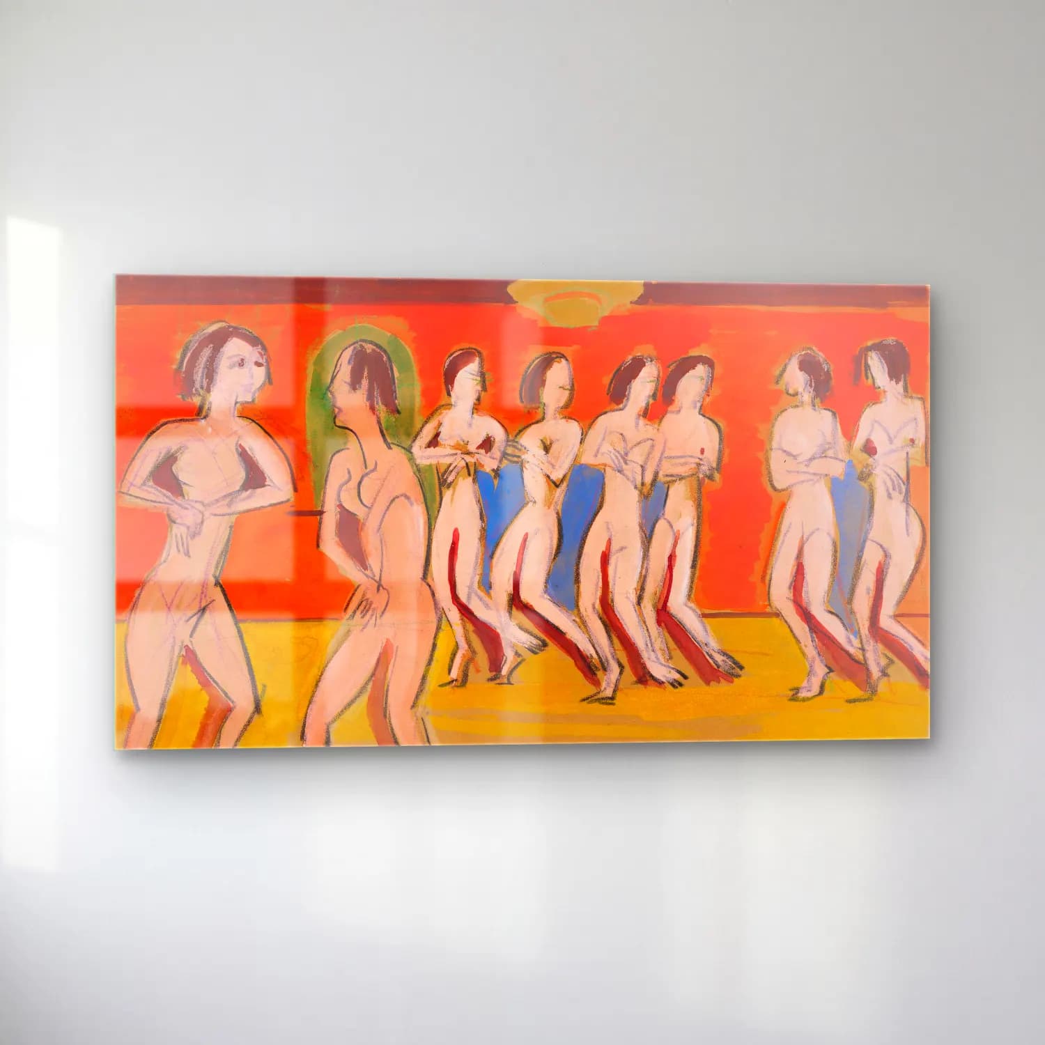 Ernst Ludwig Kirchner – Tanzschule Wigman cam tablo — sol açıdan görünüm