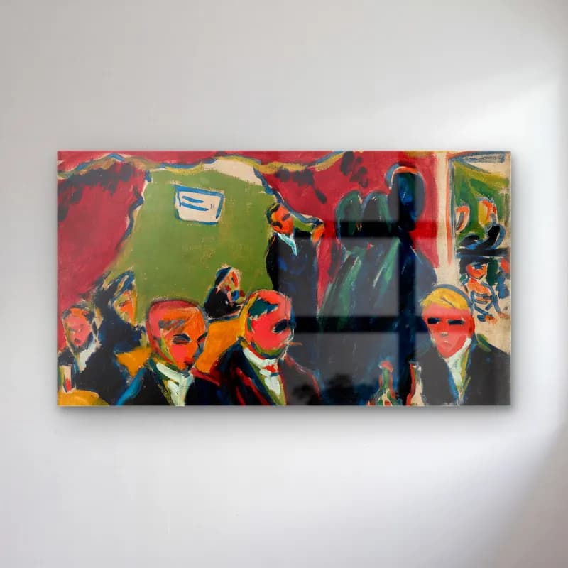 Ernst Ludwig Kirchner – Tavern cam tablo — Ernst Ludwig Kirchner – Tavern — empresyonist kalabalık cadde