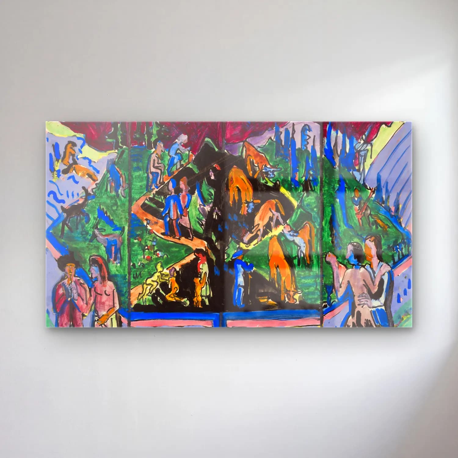 Ernst Ludwig Kirchner – The Life (Hagemann Design) cam tablo — Ernst Ludwig Kirchner – The Life (Hagemann Design) — modern soyut mitolojik sahne