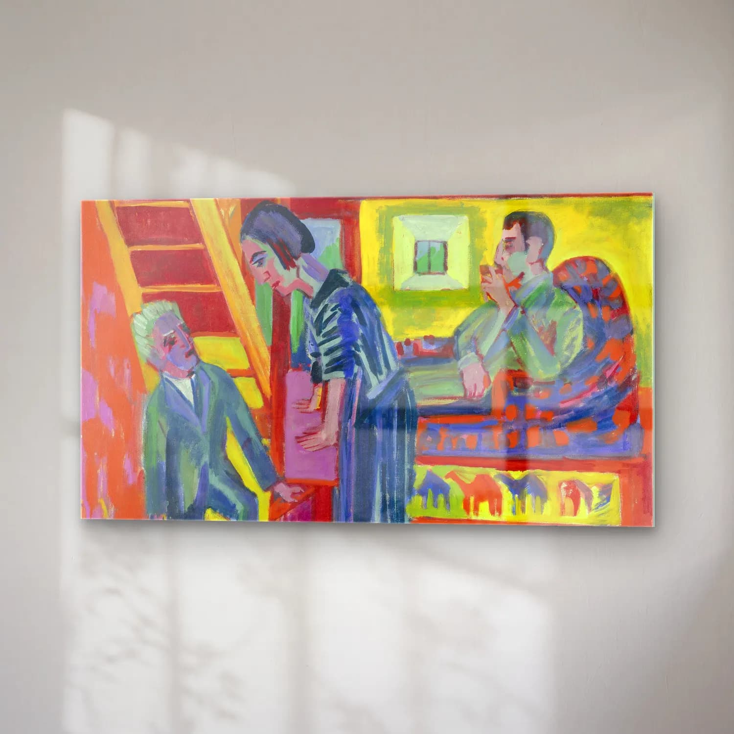 Ernst Ludwig Kirchner – The Visit – Couple and Newcomer cam tablo — sağ açıdan görünüm