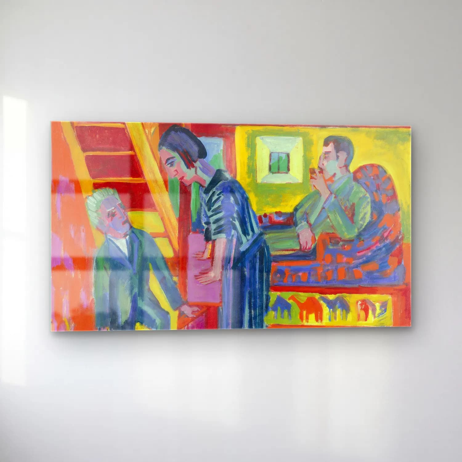 Ernst Ludwig Kirchner – The Visit – Couple and Newcomer cam tablo — sol açıdan görünüm