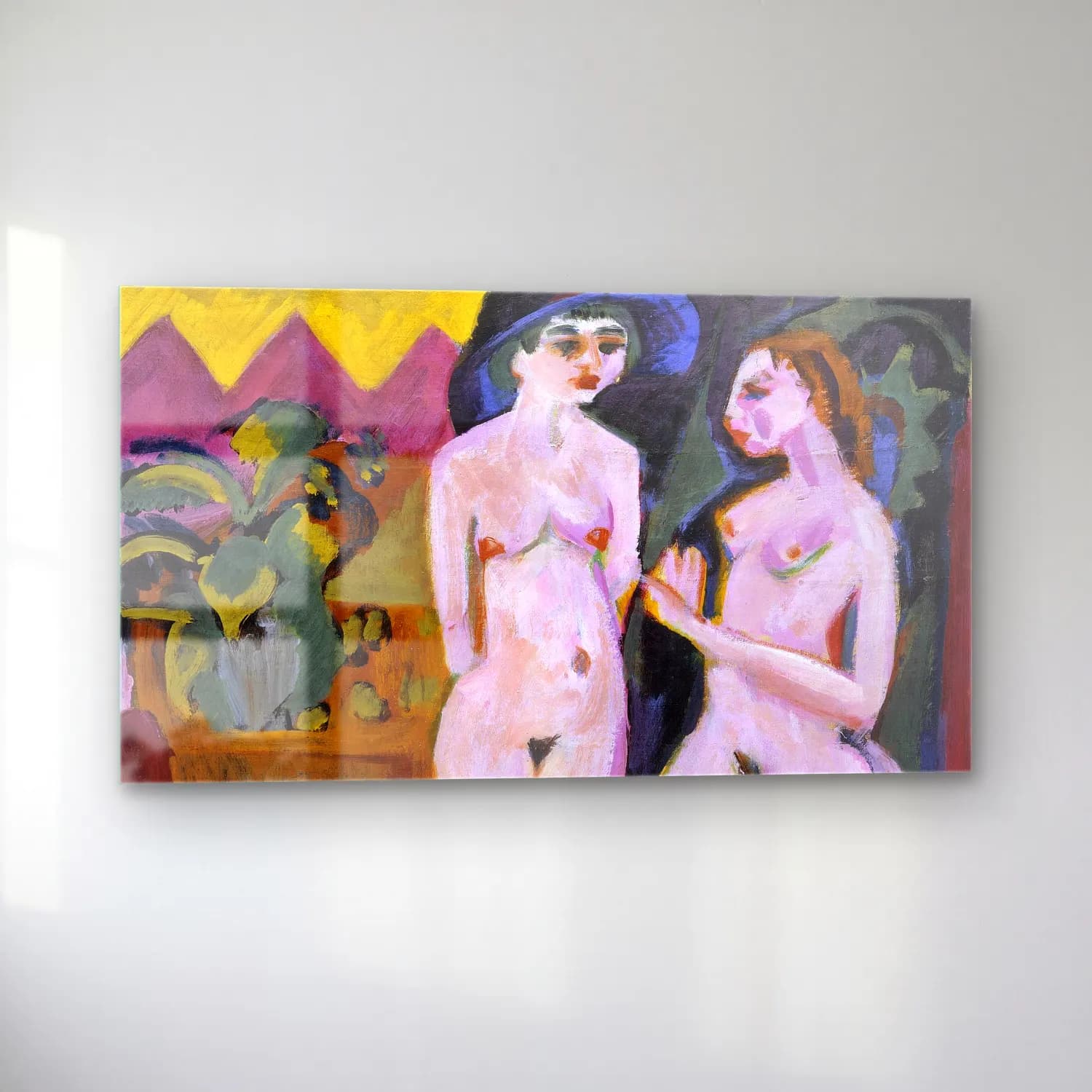 Ernst Ludwig Kirchner – Two Nudes in a Room cam tablo — sol açıdan görünüm