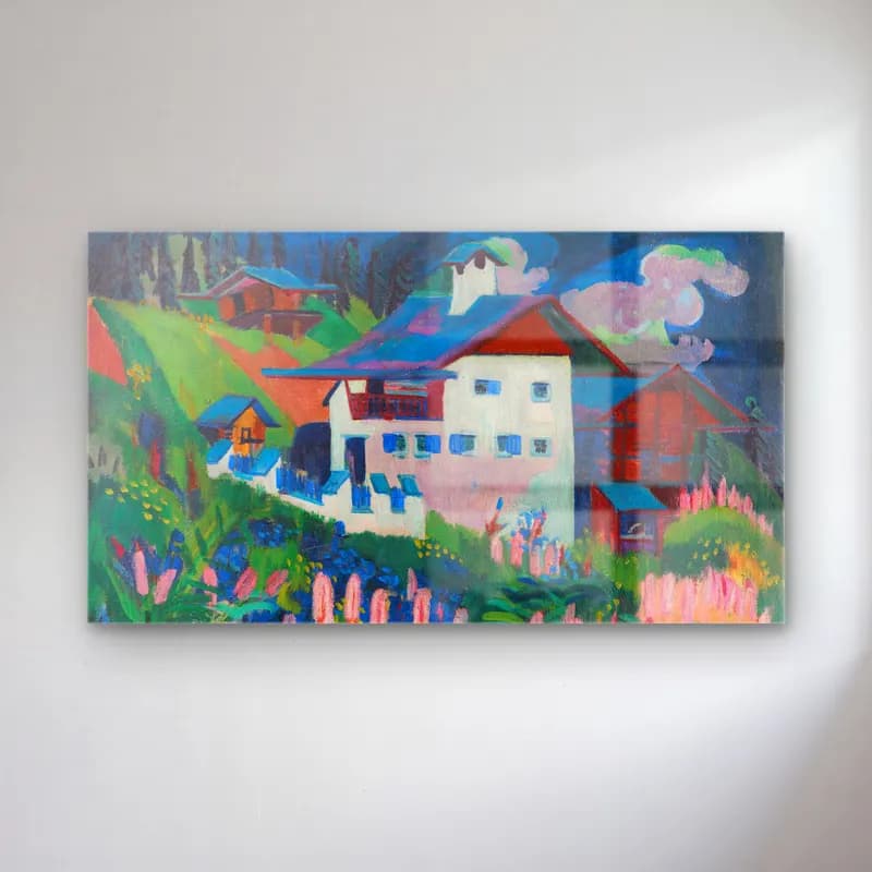 Ernst Ludwig Kirchner – Unser Haus cam tablo — Ernst Ludwig Kirchner – Unser Haus — yağlı boya kır evi
