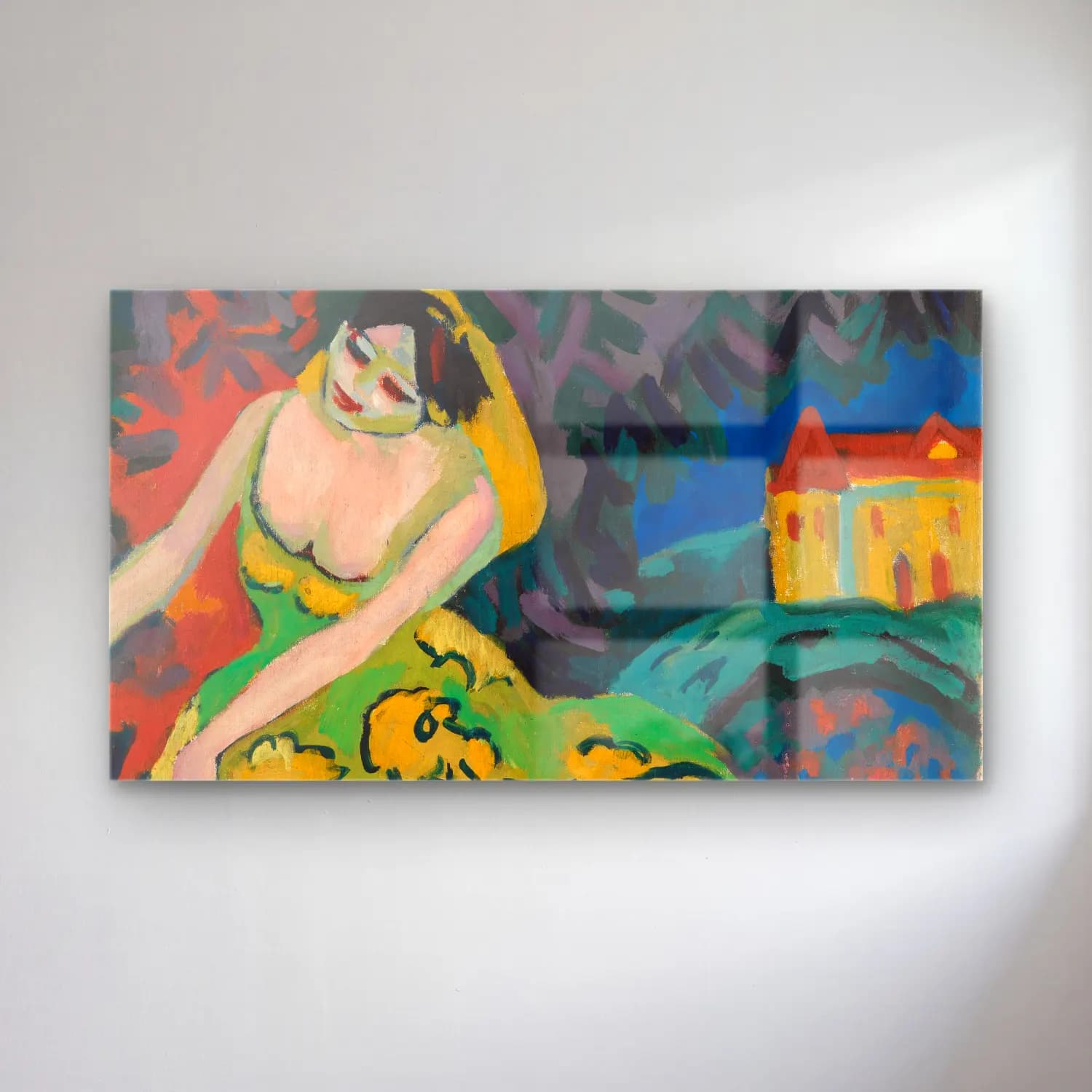 Ernst Ludwig Kirchner – Varietétänzerin (ca 1910) cam tablo — Ernst Ludwig Kirchner – Varietétänzerin (ca 1910) — empresyonist figür çalışması