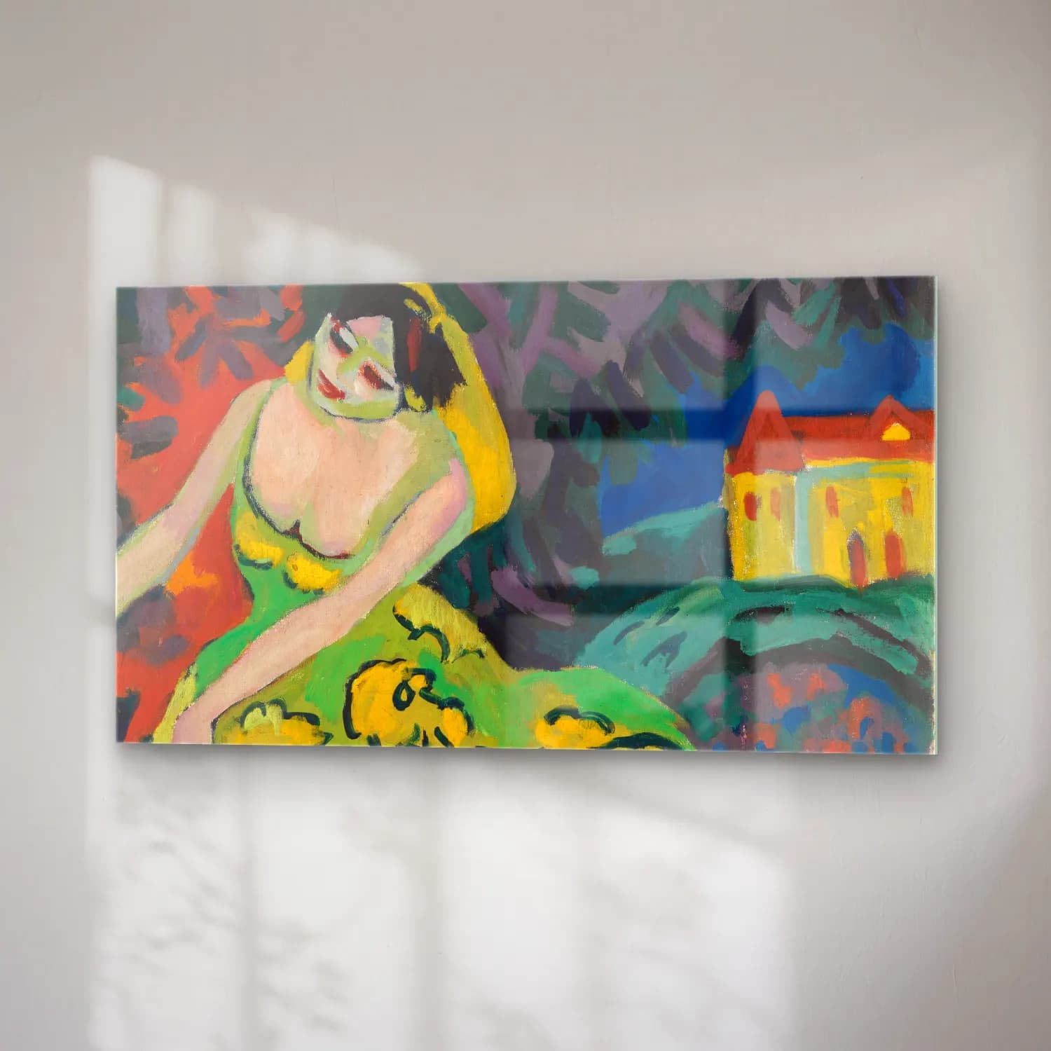 Ernst Ludwig Kirchner – Varietétänzerin (ca 1910) cam tablo — sağ açıdan görünüm