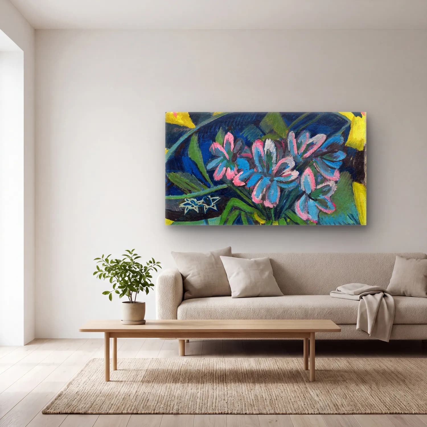 Ernst Ludwig Kirchner – Verblühte Tulpen cam tablo — açık renk salonda