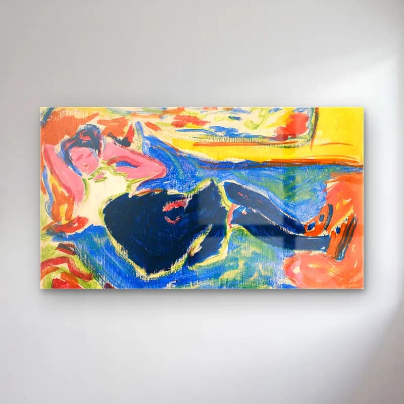 Ernst Ludwig Kirchner – Woman With Black Stockings – The Black Grete cam tablo — Ernst Ludwig Kirchner – Woman With Black Stockings – The Black Grete — modern soyut soyut manzara