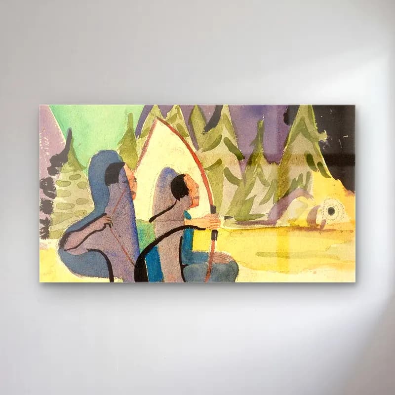 Ernst Ludwig Kirchner – archer cam tablo — Ernst Ludwig Kirchner – archer — suluboya mitolojik sahne