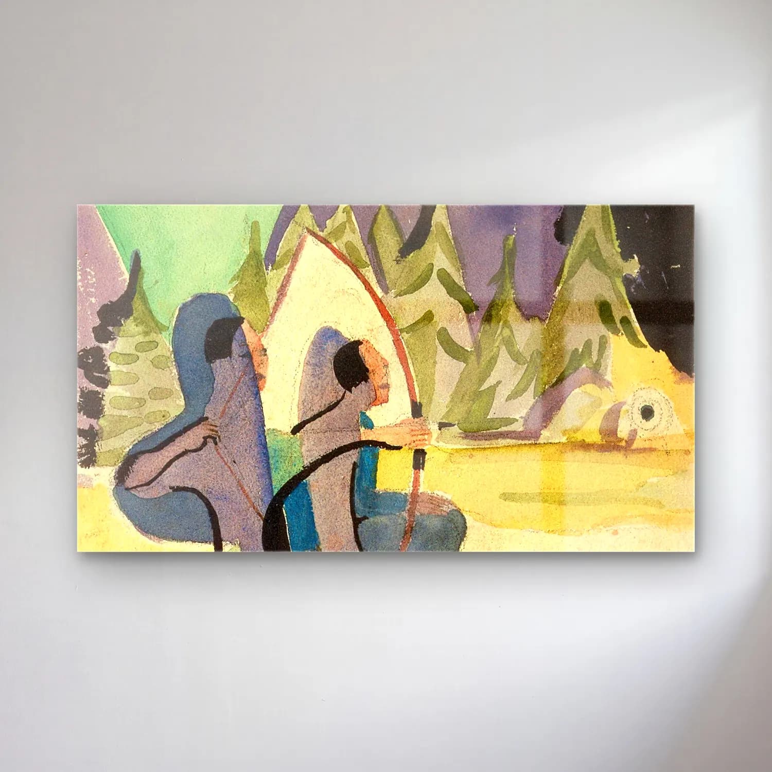 Ernst Ludwig Kirchner – archer cam tablo — Ernst Ludwig Kirchner – archer — suluboya mitolojik sahne