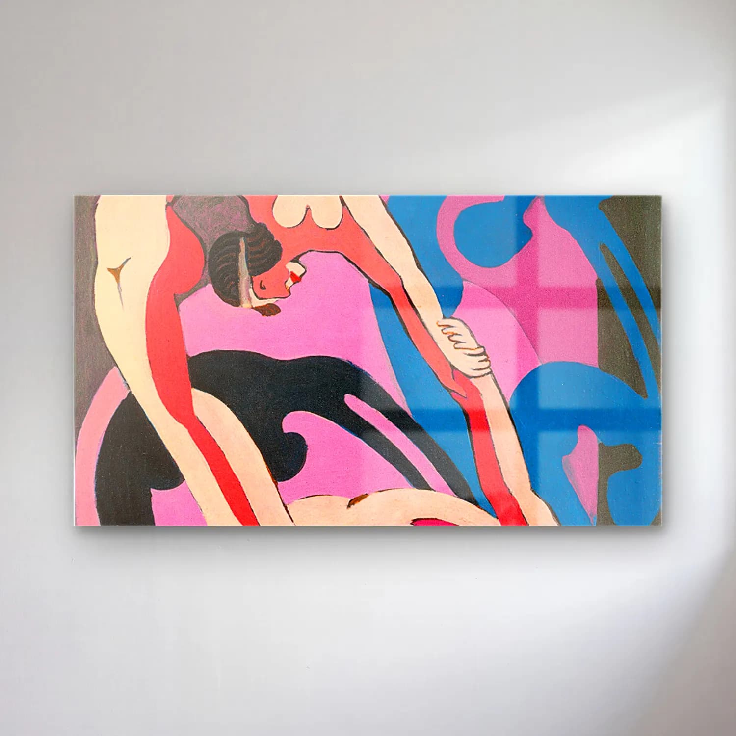 Ernst Ludwig Kirchner – two acrobats cam tablo — Ernst Ludwig Kirchner – two acrobats — modern soyut aşıklar