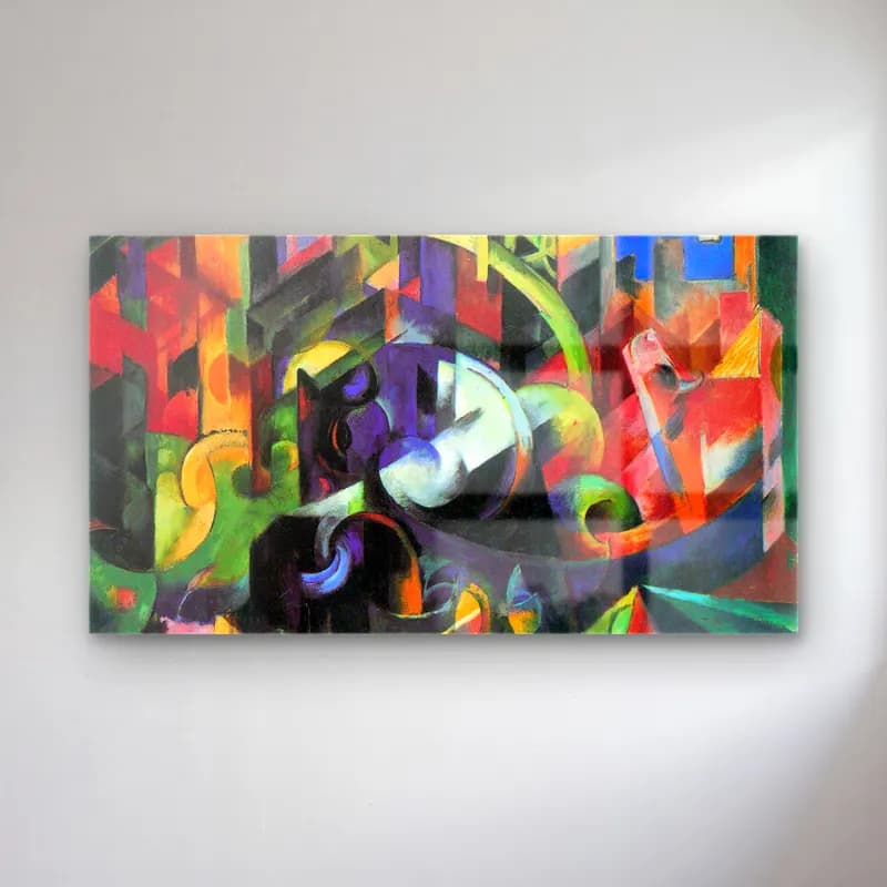 Franz Marc – Abstract with cattle cam tablo — Franz Marc – Abstract with cattle — modern soyut soyut kemer