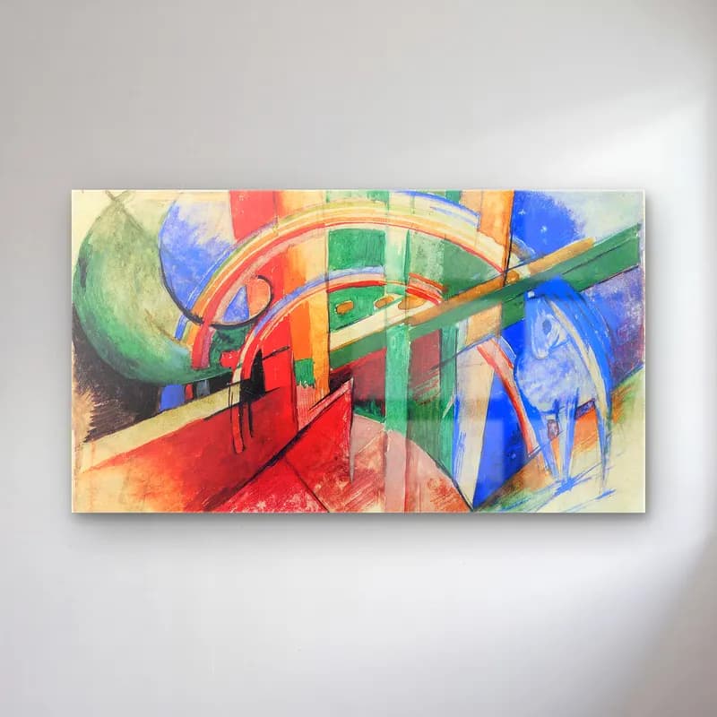 Franz Marc – Blue horse with rainbow cam tablo — Franz Marc – Blue horse with rainbow — modern soyut soyut kemer